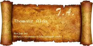 Thomasz Alda névjegykártya